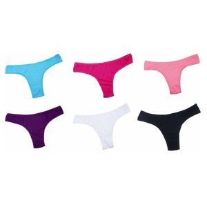 6-Pack Women's Cotton Thong Panties Thongs